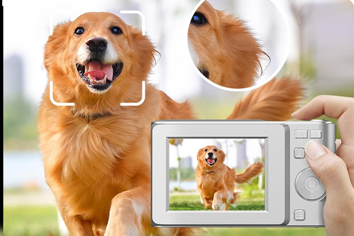Digital Camera 4K Screen Video Camera With 32GB Memory Card-Silver - Image 2