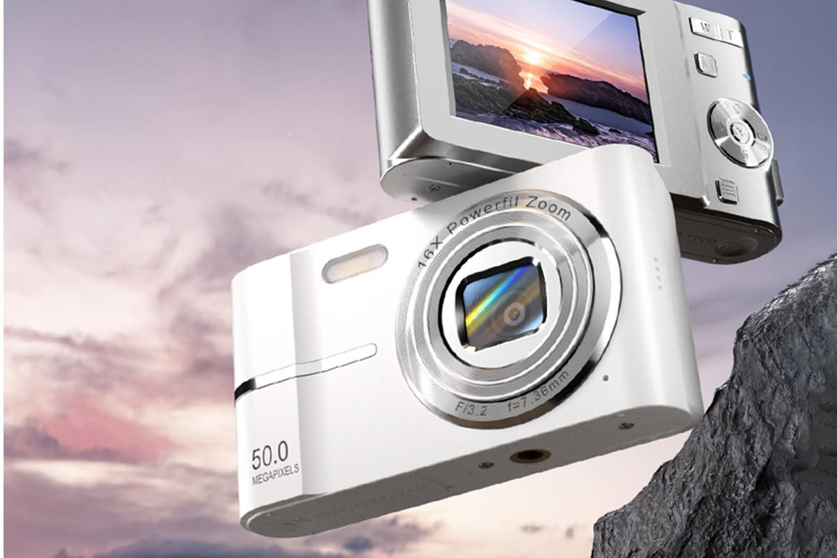 Digital Camera 4K Screen Video Camera With 32GB Memory Card-Silver - Image 3