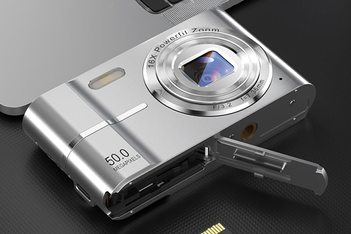 Digital Camera 4K Screen Video Camera With 32GB Memory Card-Silver - Image 6