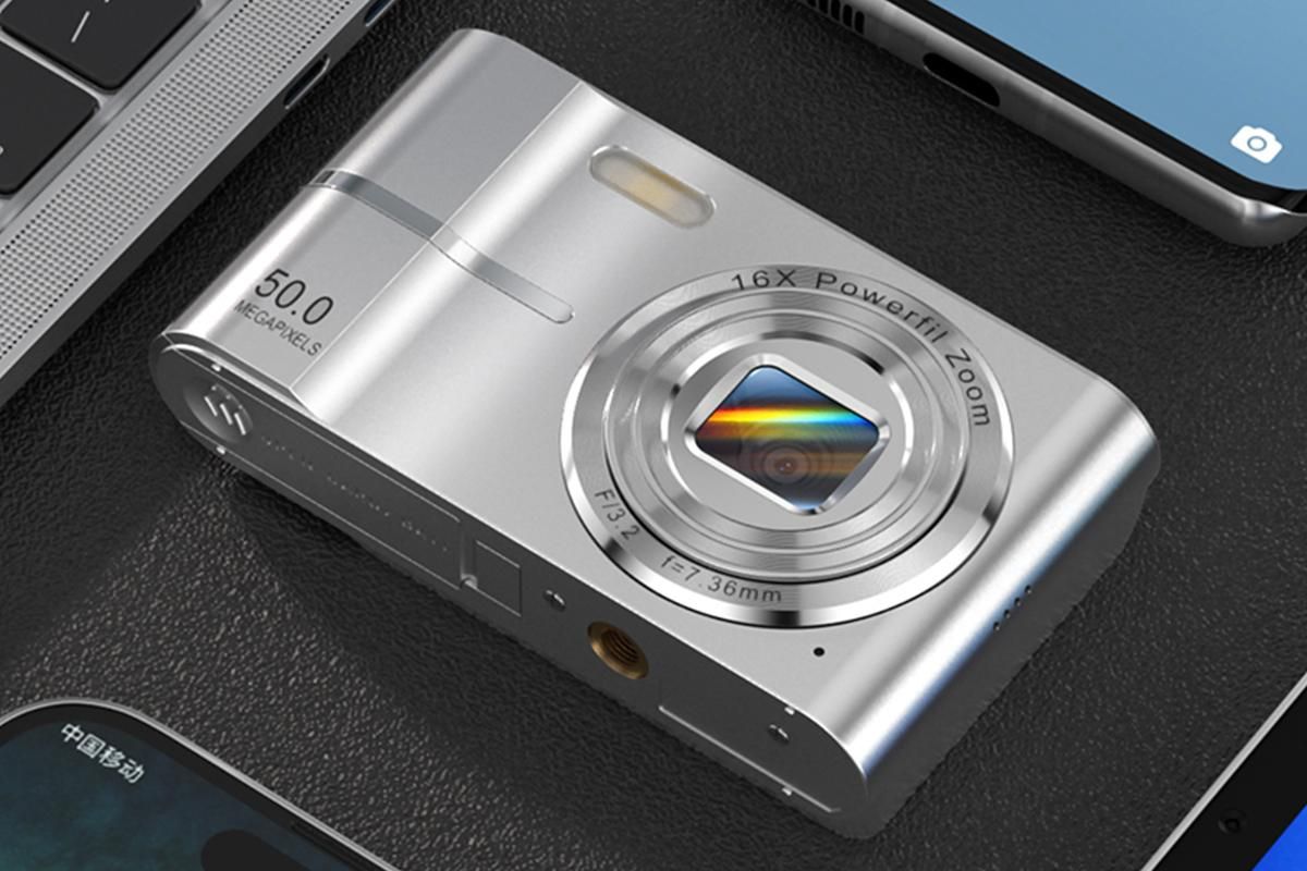 Digital Camera 4K Screen Video Camera With 32GB Memory Card-Silver - Image 8