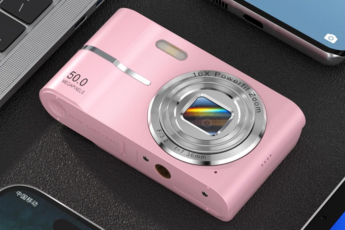 Digital Camera 4K Screen Video Camera With 32GB Memory Card-Pink - Image 2