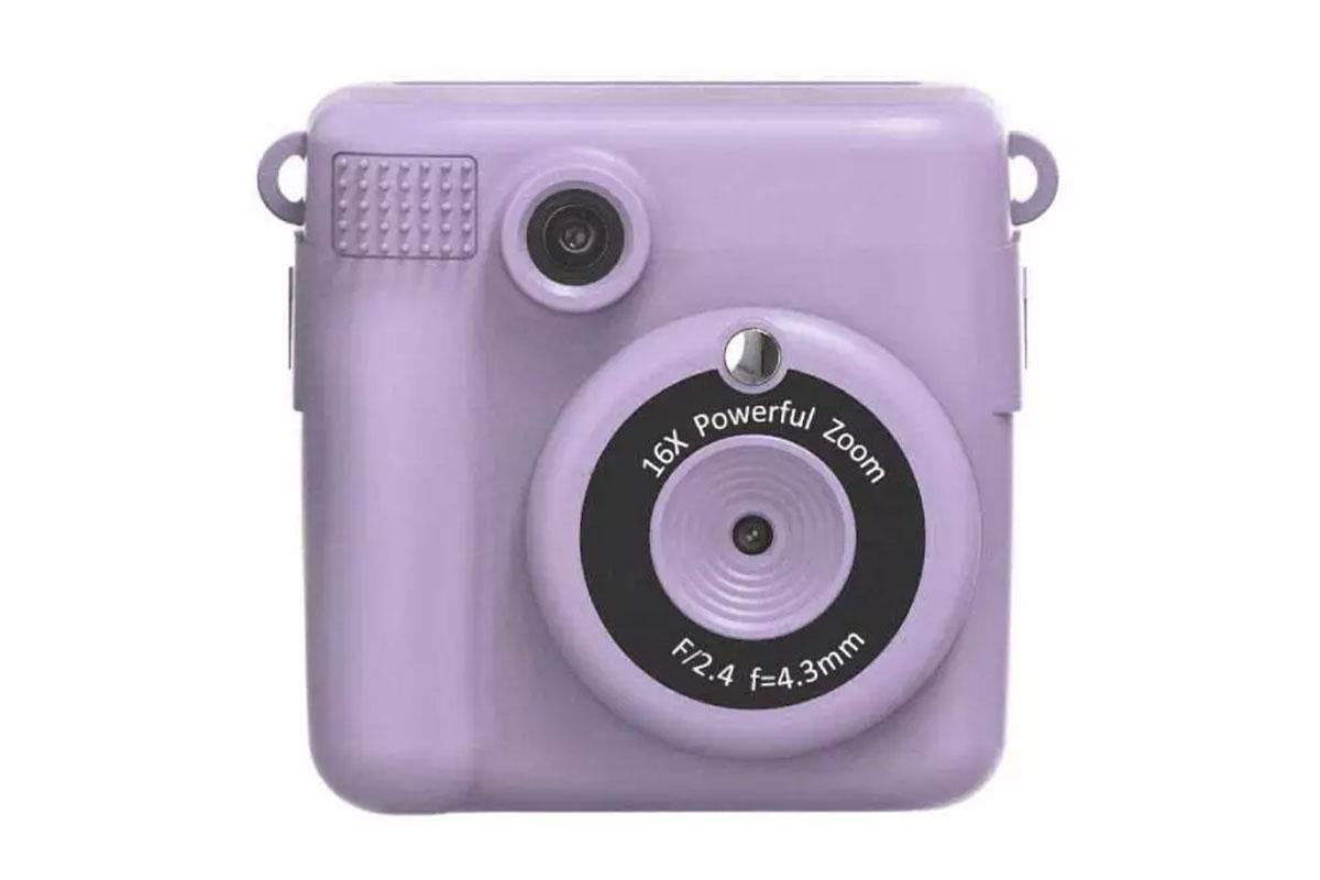 Instant Print Camera for Kids Zero Ink Print Photo Camera with 32G TF Card-Purple - Image 2
