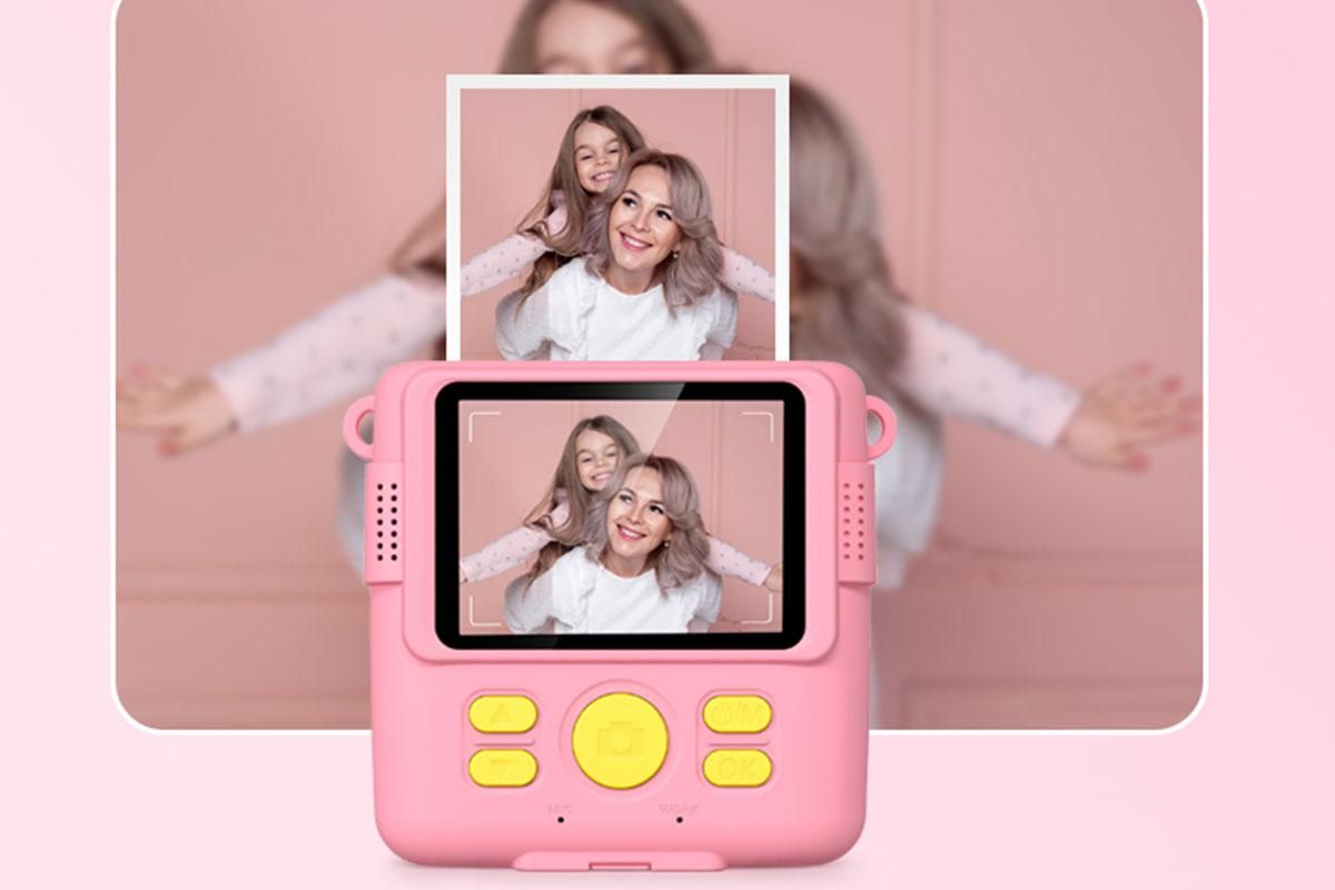 Instant Print Camera for Kids Zero Ink Print Photo Camera with 32G TF Card-Pink - Image 6