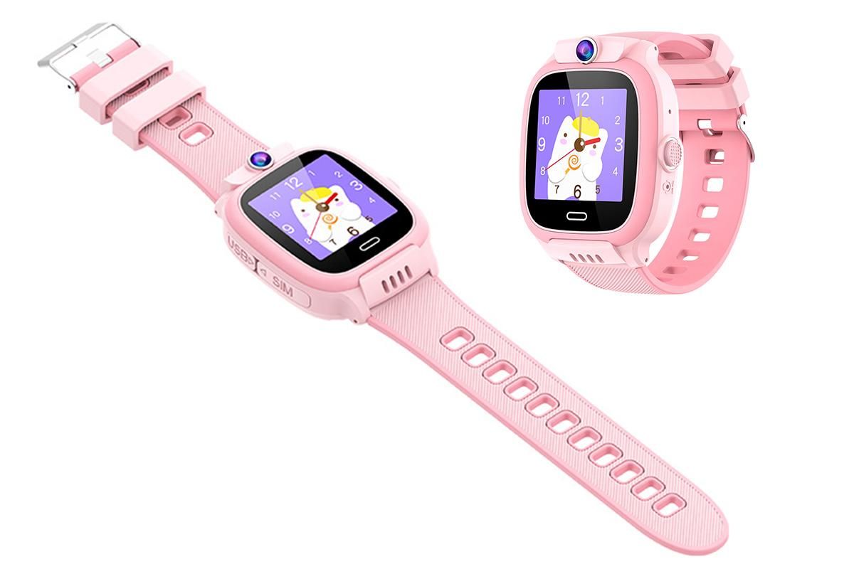 4G Smart Phone Watch Dual Positioning Alarm Water-Resistant Smart watch-Pink - Image 1