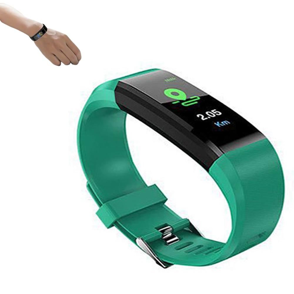 Bluetooth Smart Fitness Tracker Band Heart Rate Monitor Armband-Green - Image 1