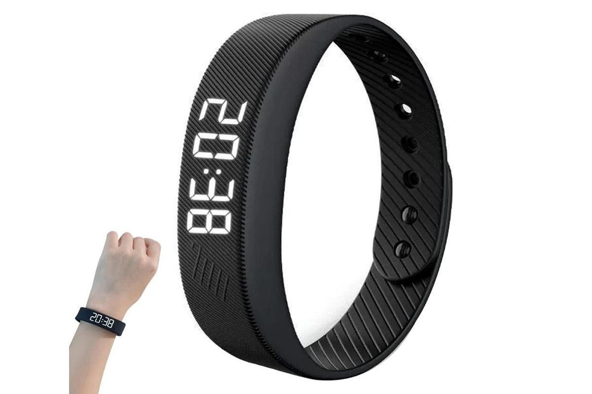 Digital Sports Watch Pedometer Vibrating Alarm Wristband - Black - Image 1