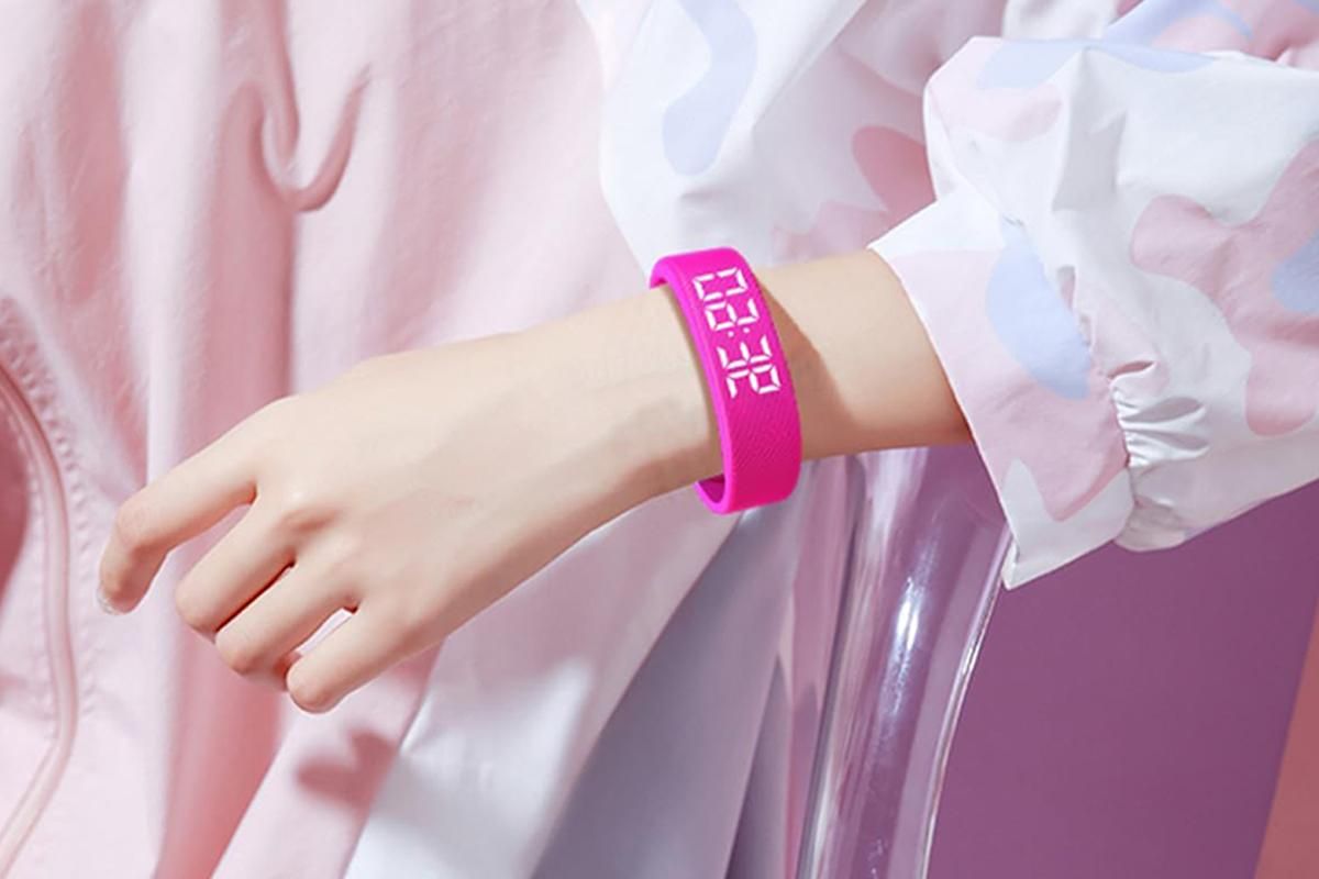 Digital Sports Watch Pedometer Vibrating Alarm Wristband - Pink - Image 3
