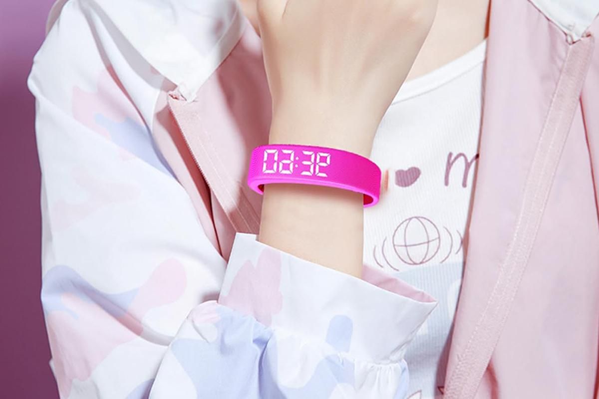 Digital Sports Watch Pedometer Vibrating Alarm Wristband - Pink - Image 5