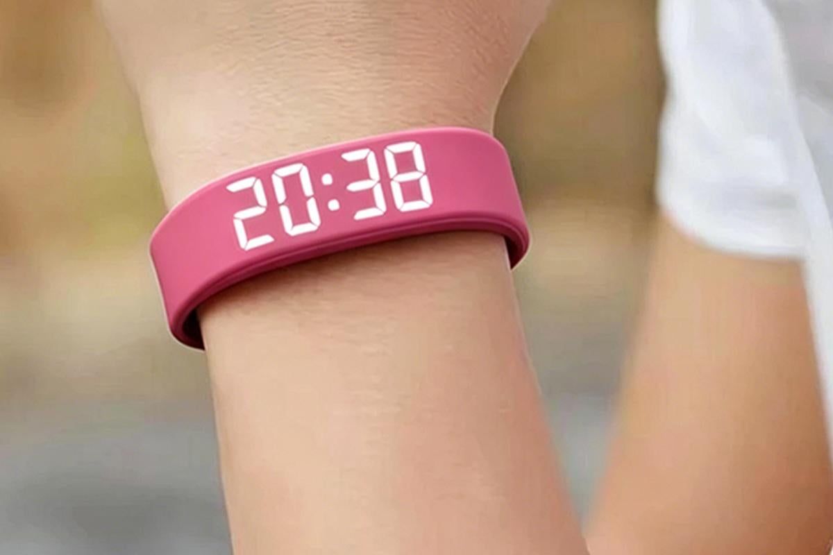 Digital Sports Watch Pedometer Vibrating Alarm Wristband - Pink - Image 6