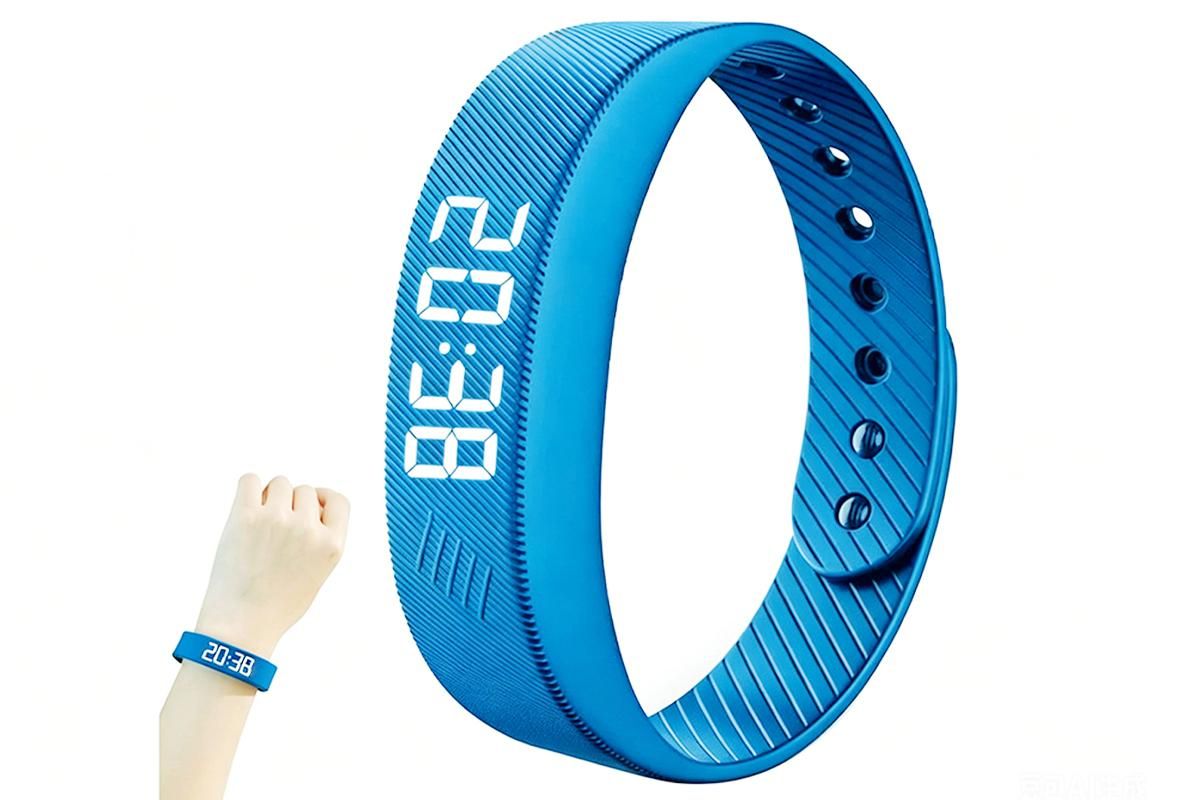 Digital Sports Watch Pedometer Vibrating Alarm Wristband - Blue - Image 1
