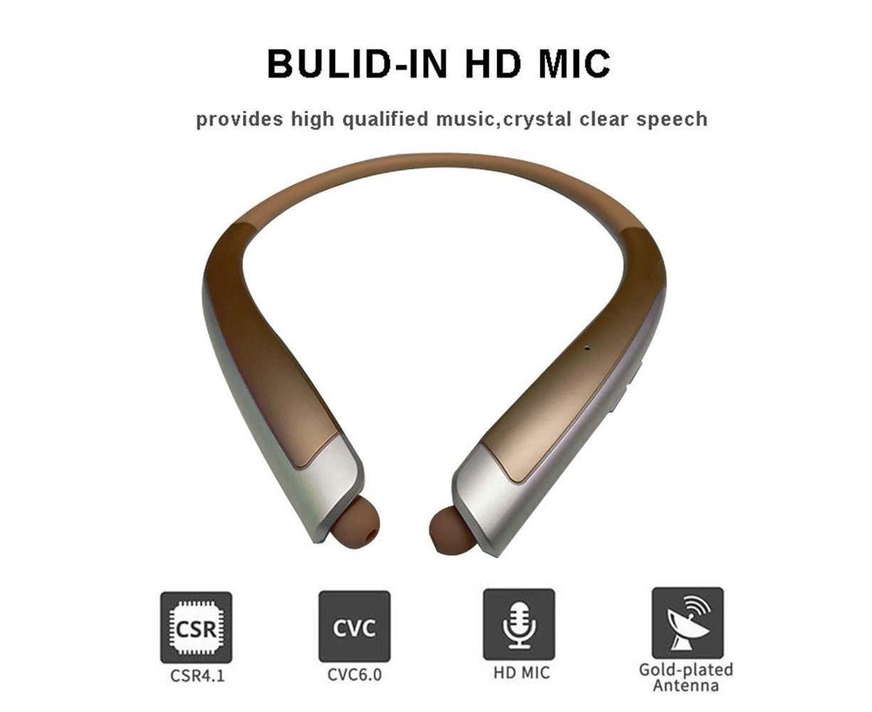 Bluetooth Headphone,Wireless Neckband Headset with Retractable Earbuds - Image 3