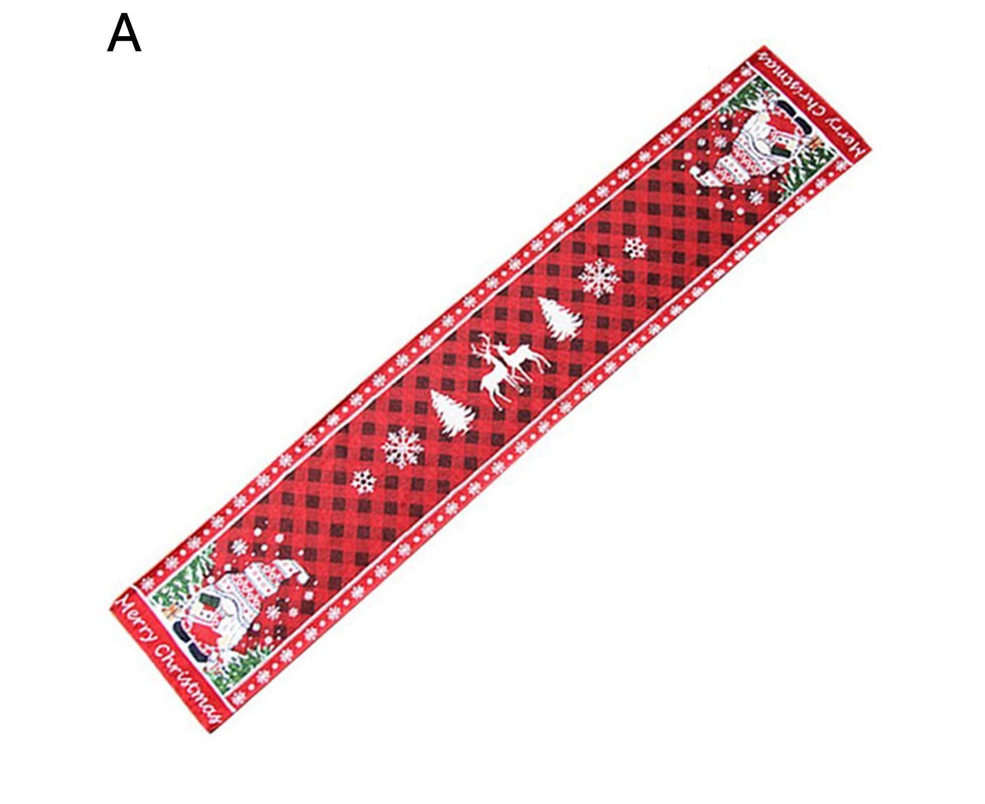 Table Runner Buffalo Plaid Checkered Cloth-Red - Image 2