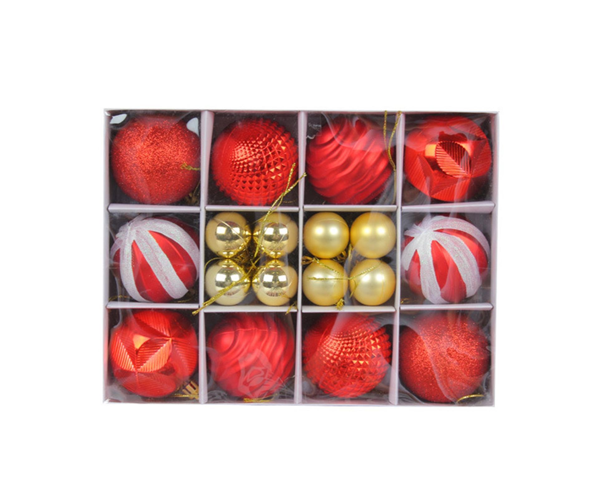 26Pcs Xmas Balls Bright Ornament-Red - Image 1