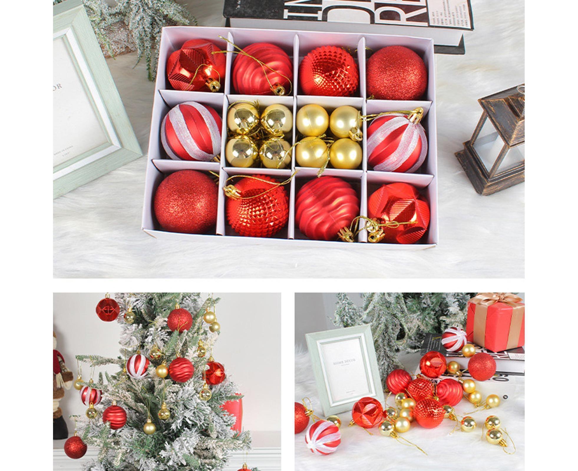 26Pcs Xmas Balls Bright Ornament-Red - Image 2