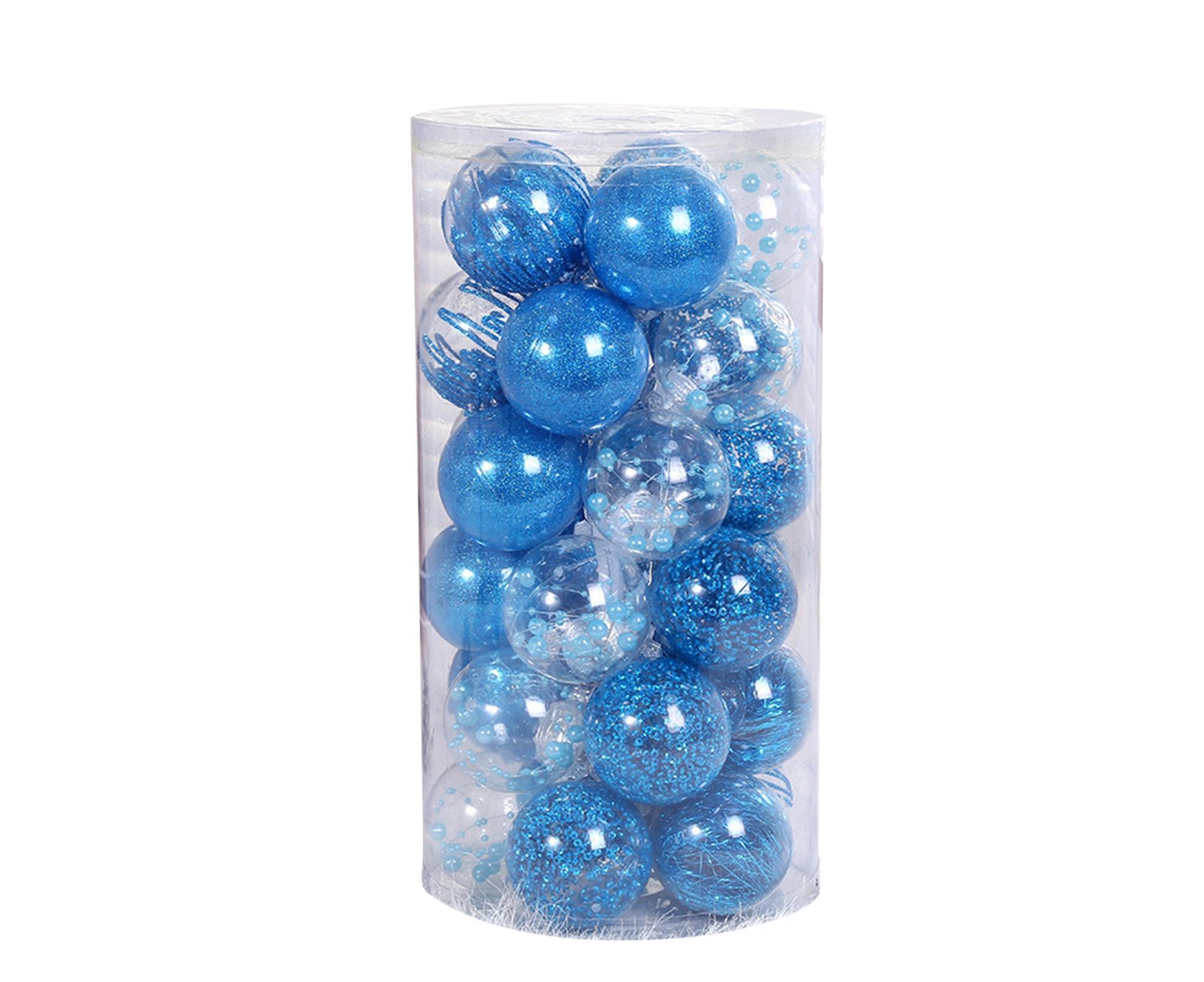 30Pcs Decorative DIY Tree Hanging Balls-Lake Blue 6cm - Image 1