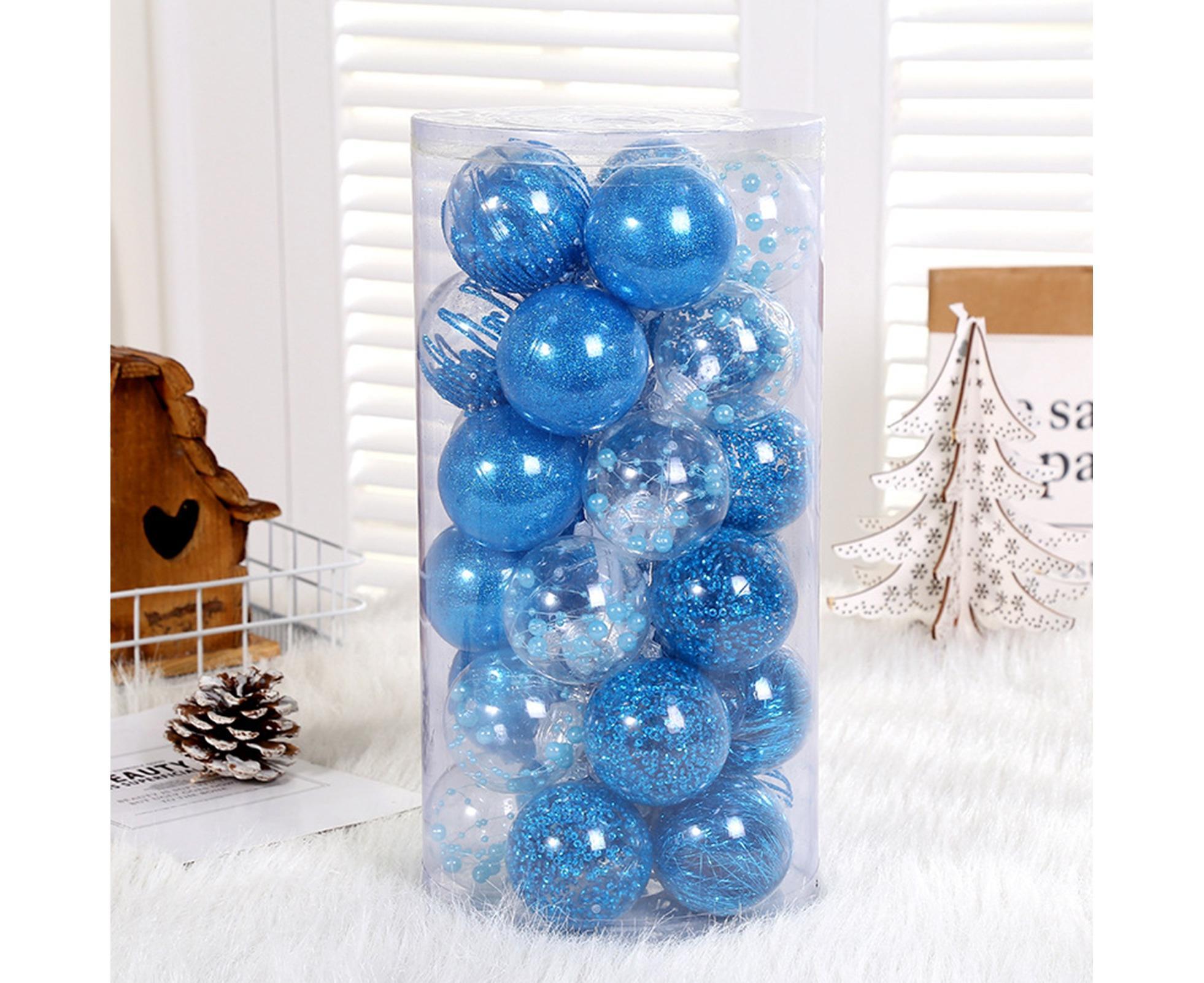 30Pcs Decorative DIY Tree Hanging Balls-Lake Blue 6cm - Image 2