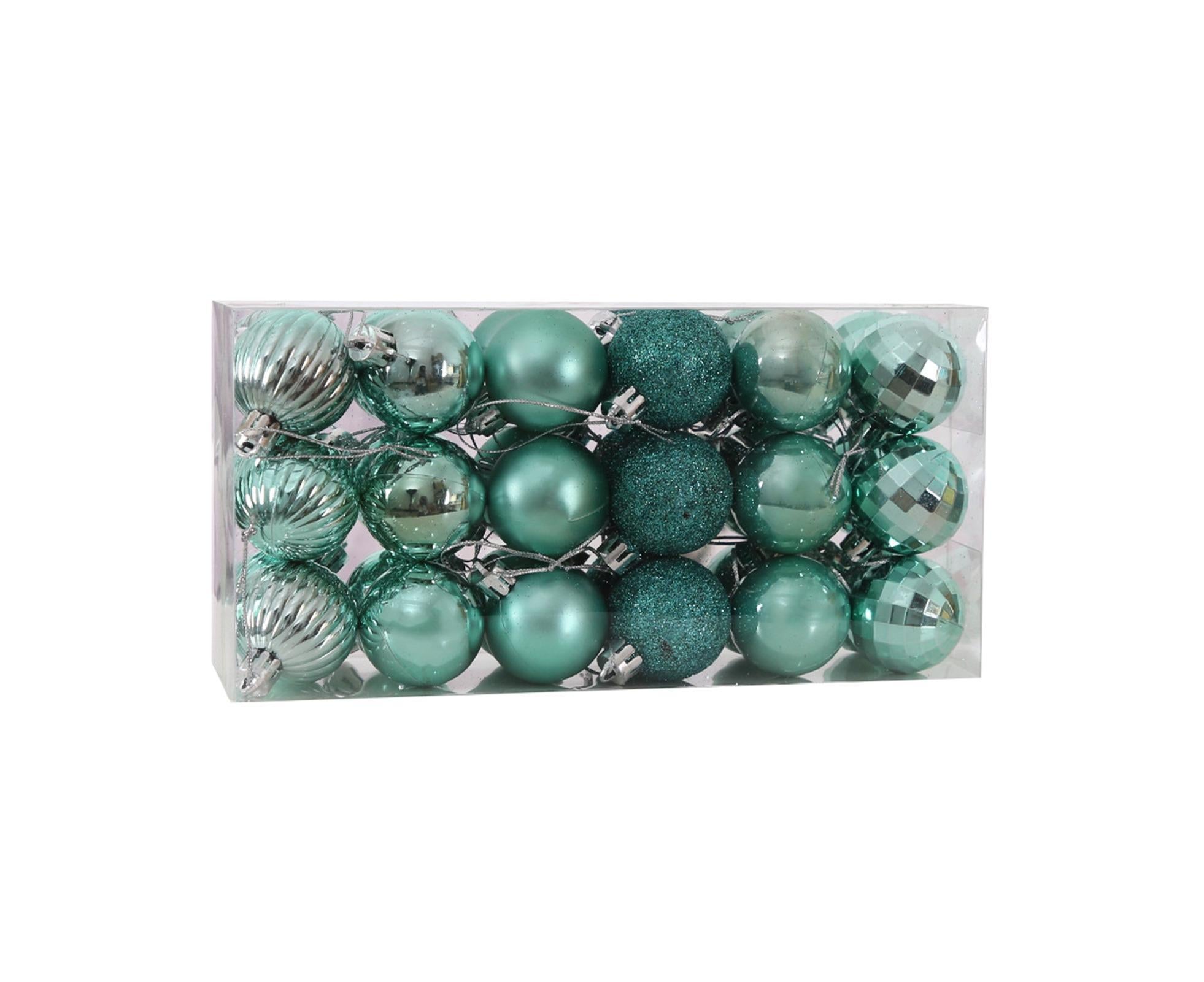 36Pcs Xmas Glitter Ball Decor-Light Green - Image 1