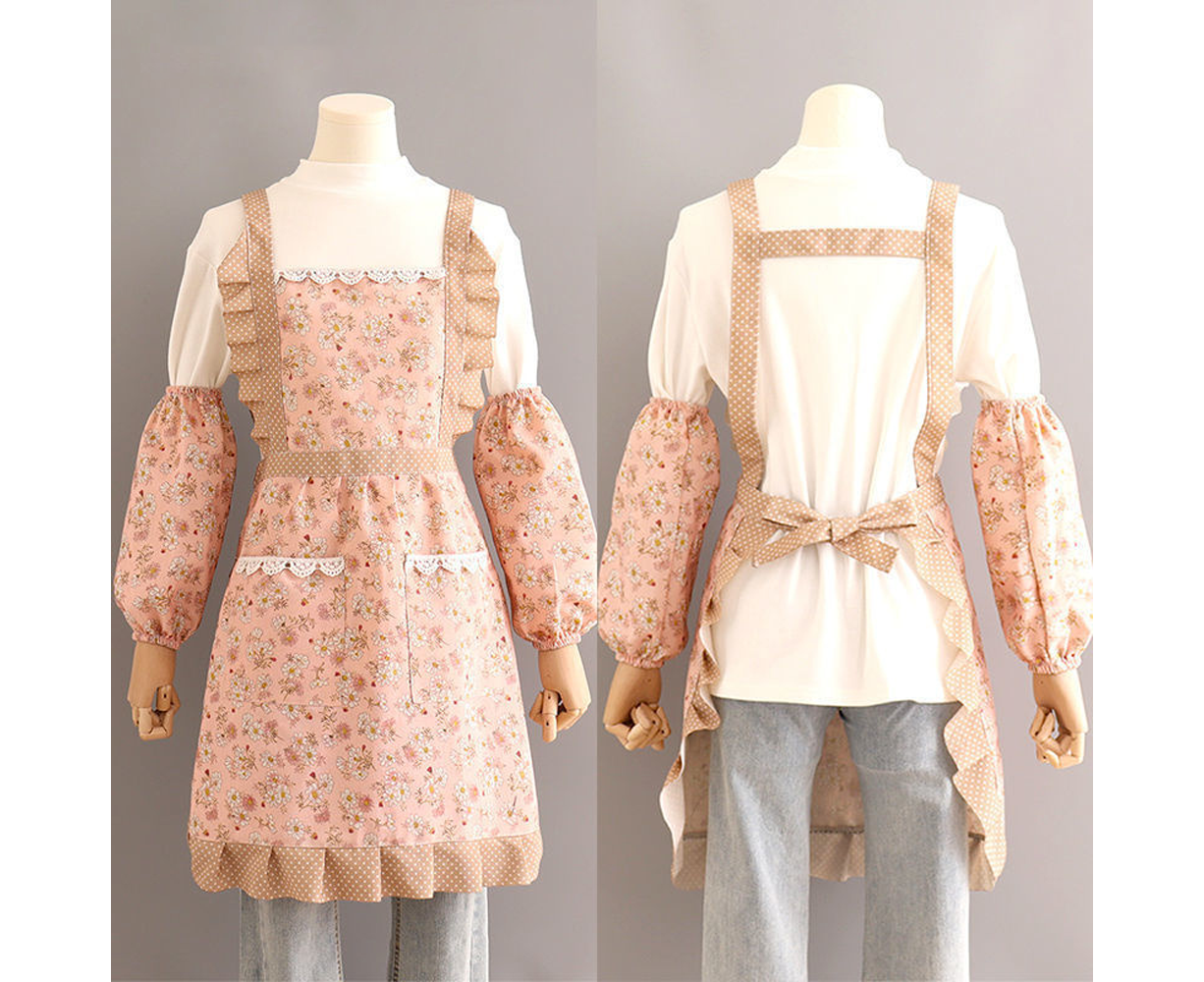 Cooking Apron - Layered Bib - Women's Pocketed - Image 5