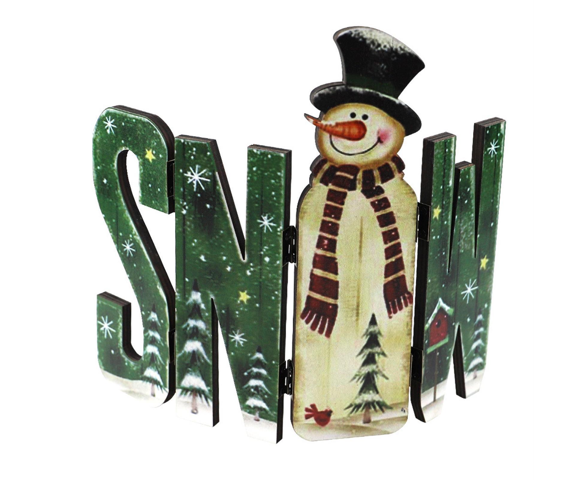 Foldable Eye-catching Christmas Ornament Wood Creative Cute Xmas Ornament for Decoration-Green - Image 1