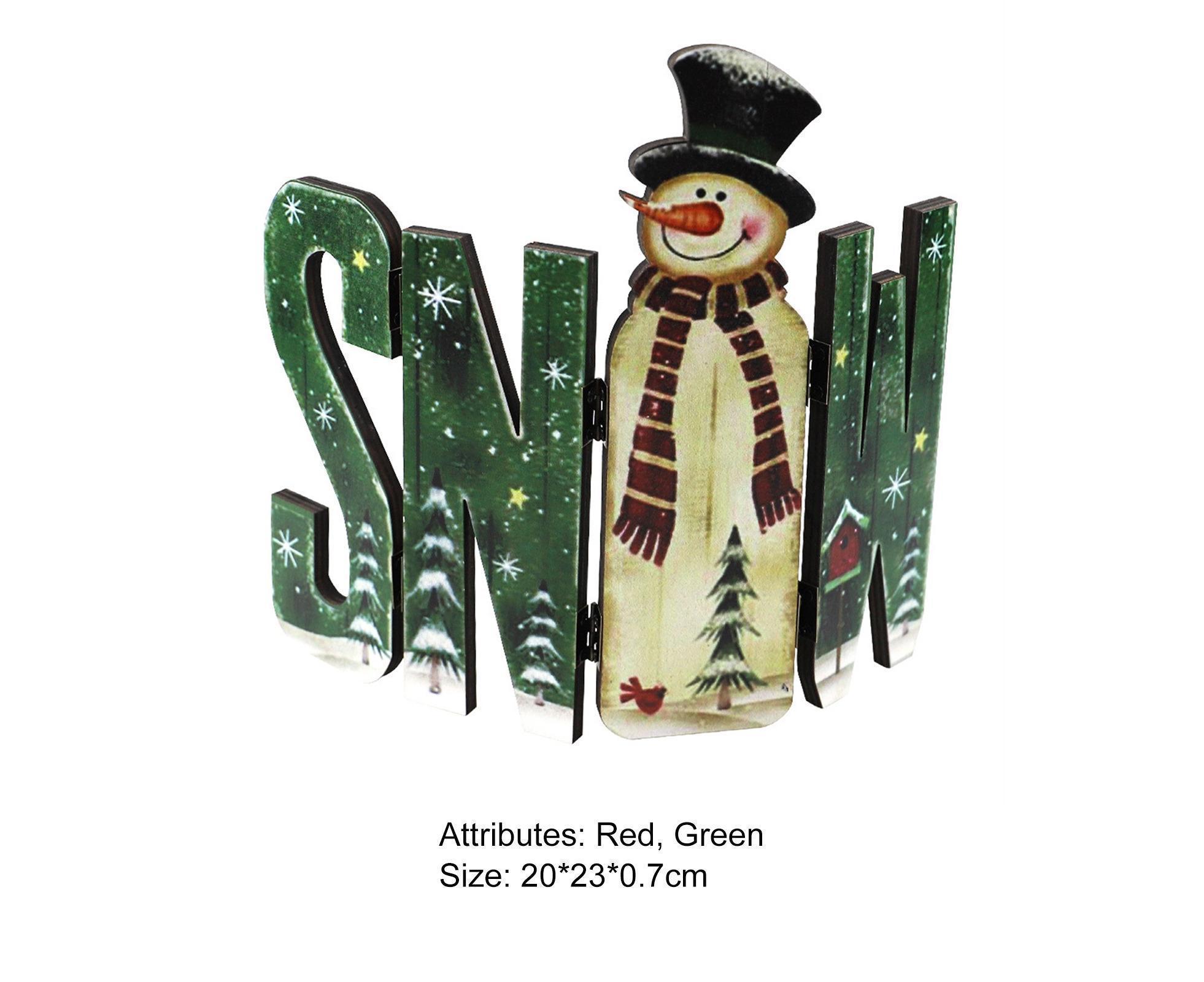 Foldable Eye-catching Christmas Ornament Wood Creative Cute Xmas Ornament for Decoration-Green - Image 3