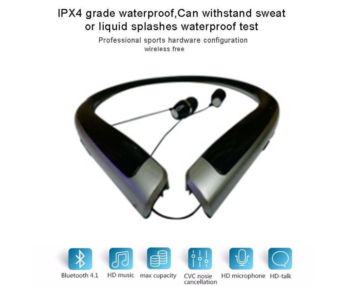 Bluetooth Headphone,Wireless Neckband Headset with Retractable Earbuds - Image 2