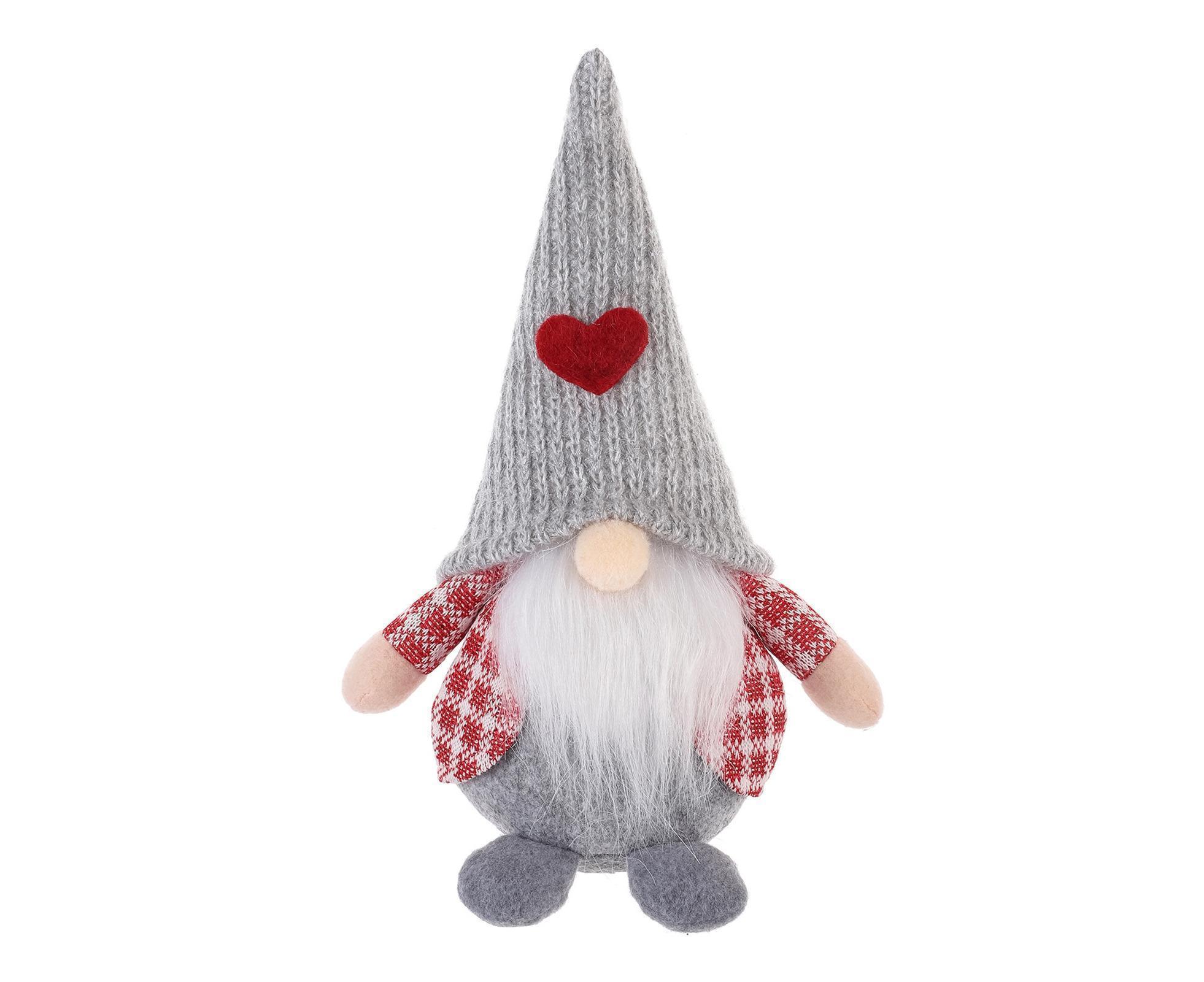 Xmas Faceless Doll Plaid Long Hat-Grey - Image 1