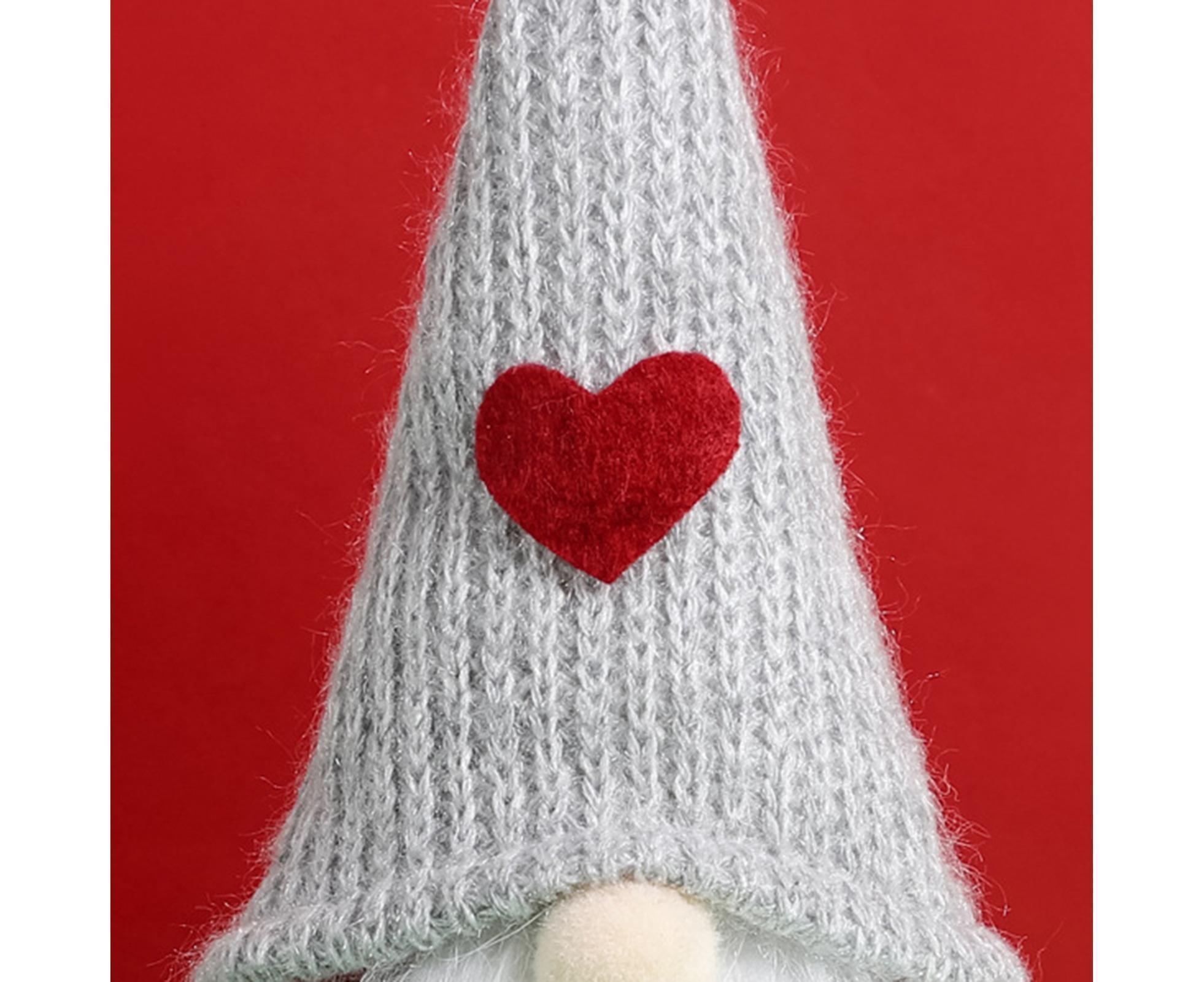 Xmas Faceless Doll Plaid Long Hat-Grey - Image 3