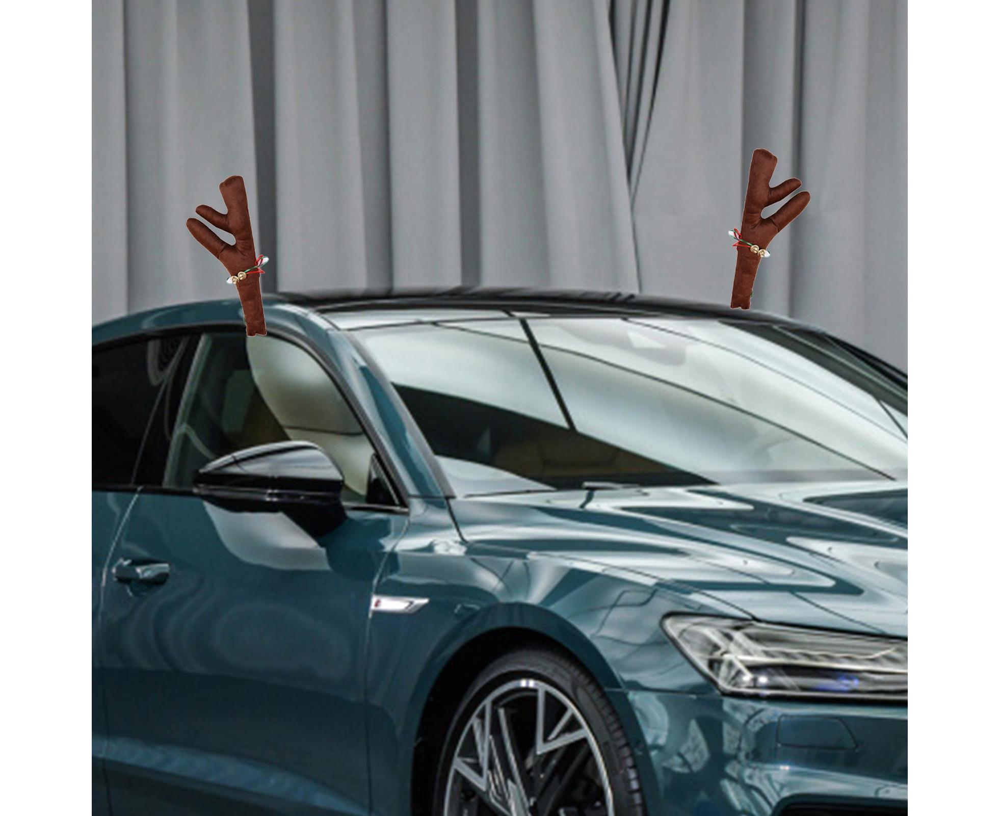 Car Deer Antlers Fabric Decoration-Brown - Image 3