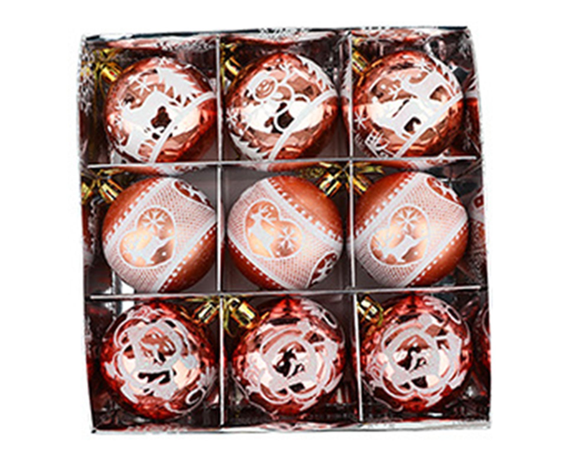Xmas Ball Pendant Painted Balls-Rose Gold - Image 1