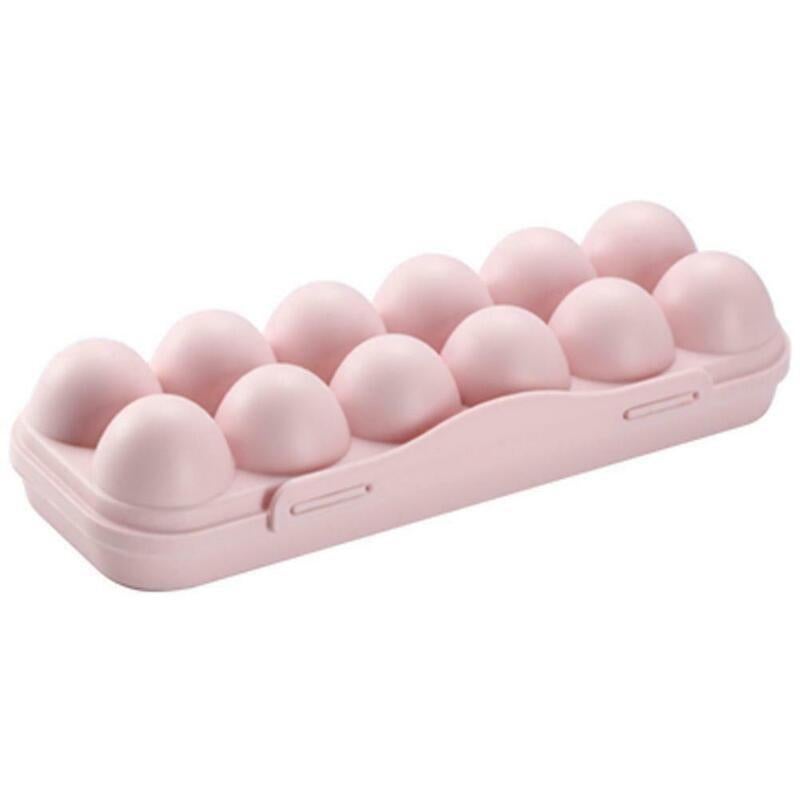 Egg Tray Holder Home Storage Box Kitchen Fridge Crisper Container Organizer -PINK - Image 1