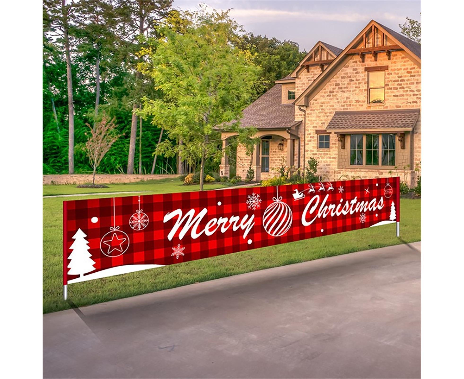 Christmas Santa Claus Letter Porch Door Background Hanging Banner Party Decor-A - Image 3