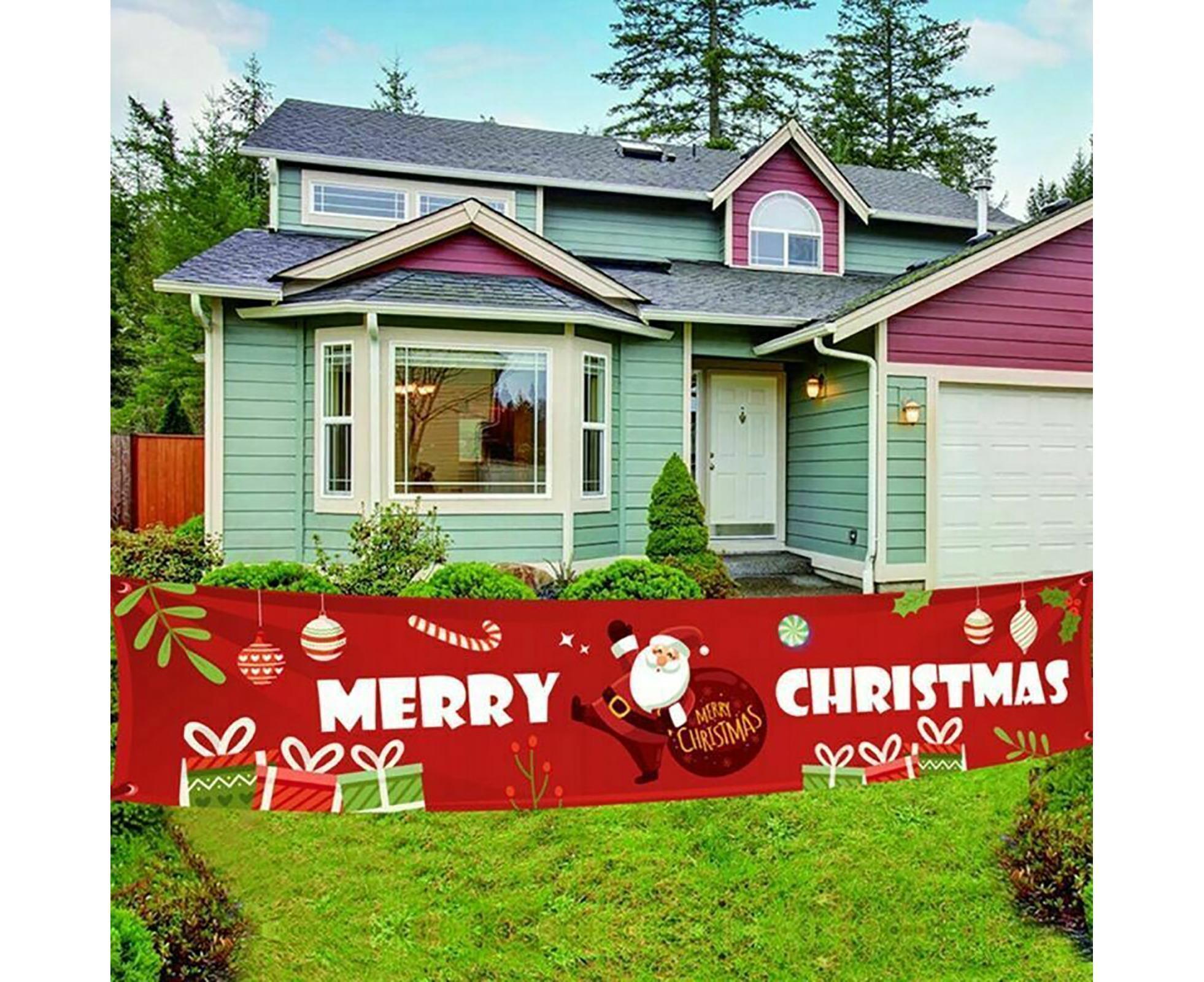 Christmas Santa Claus Letter Porch Door Background Hanging Banner Party Decor-A - Image 4