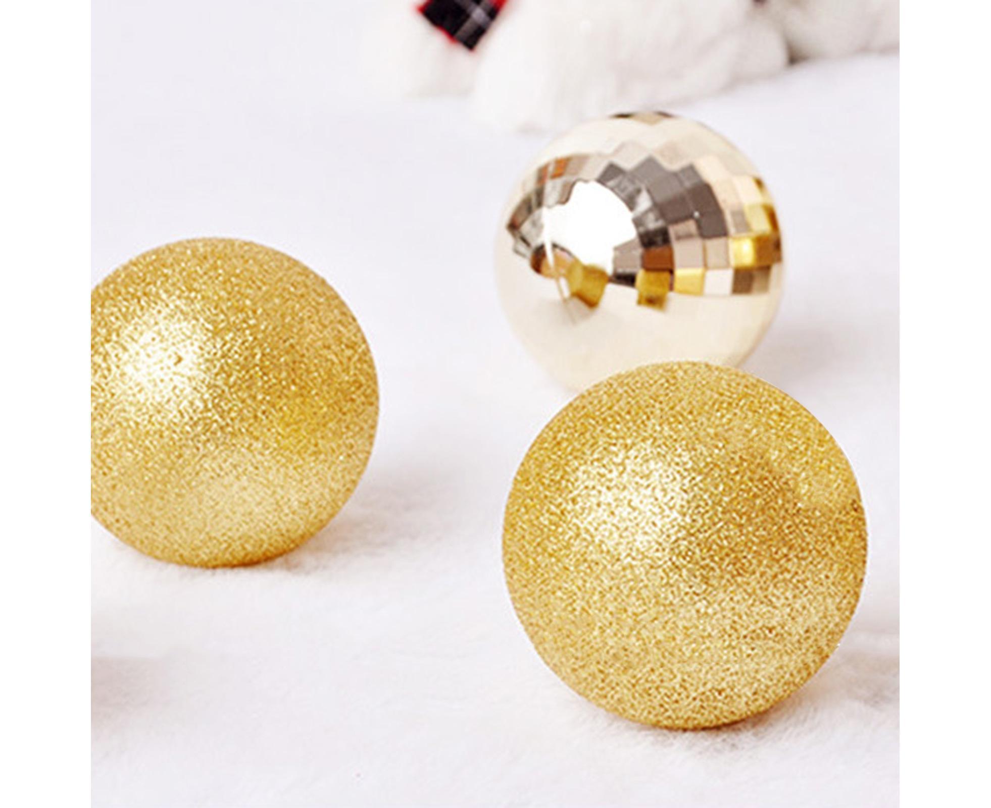 24Pcs Xmas Balls Glitter-Golden 4cm - Image 3