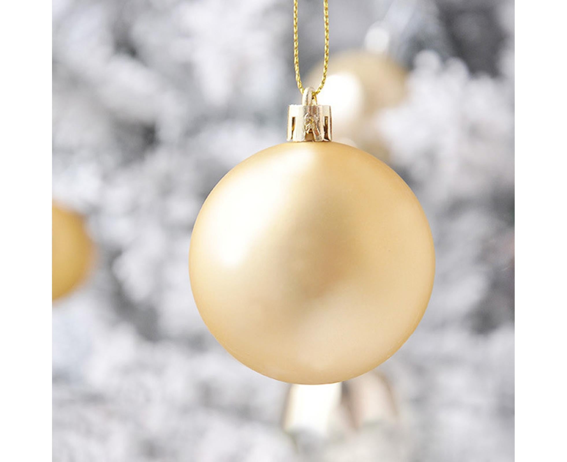 24Pcs Xmas Balls Glitter-Golden 4cm - Image 6