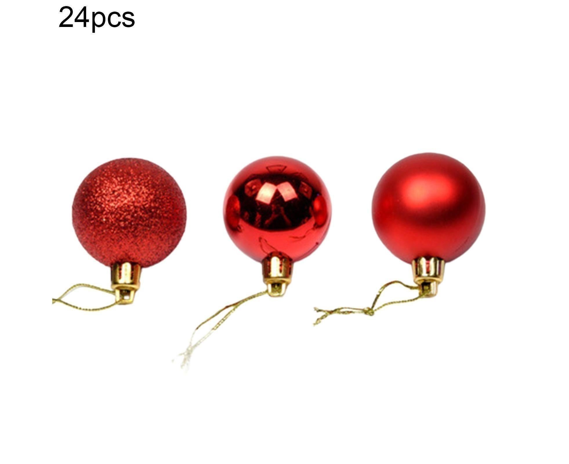 24Pcs Christmas Tree Balls Festival Home Party Mall Xmas Hanging Decor Ornament-Lake Blue 4cm - Image 5