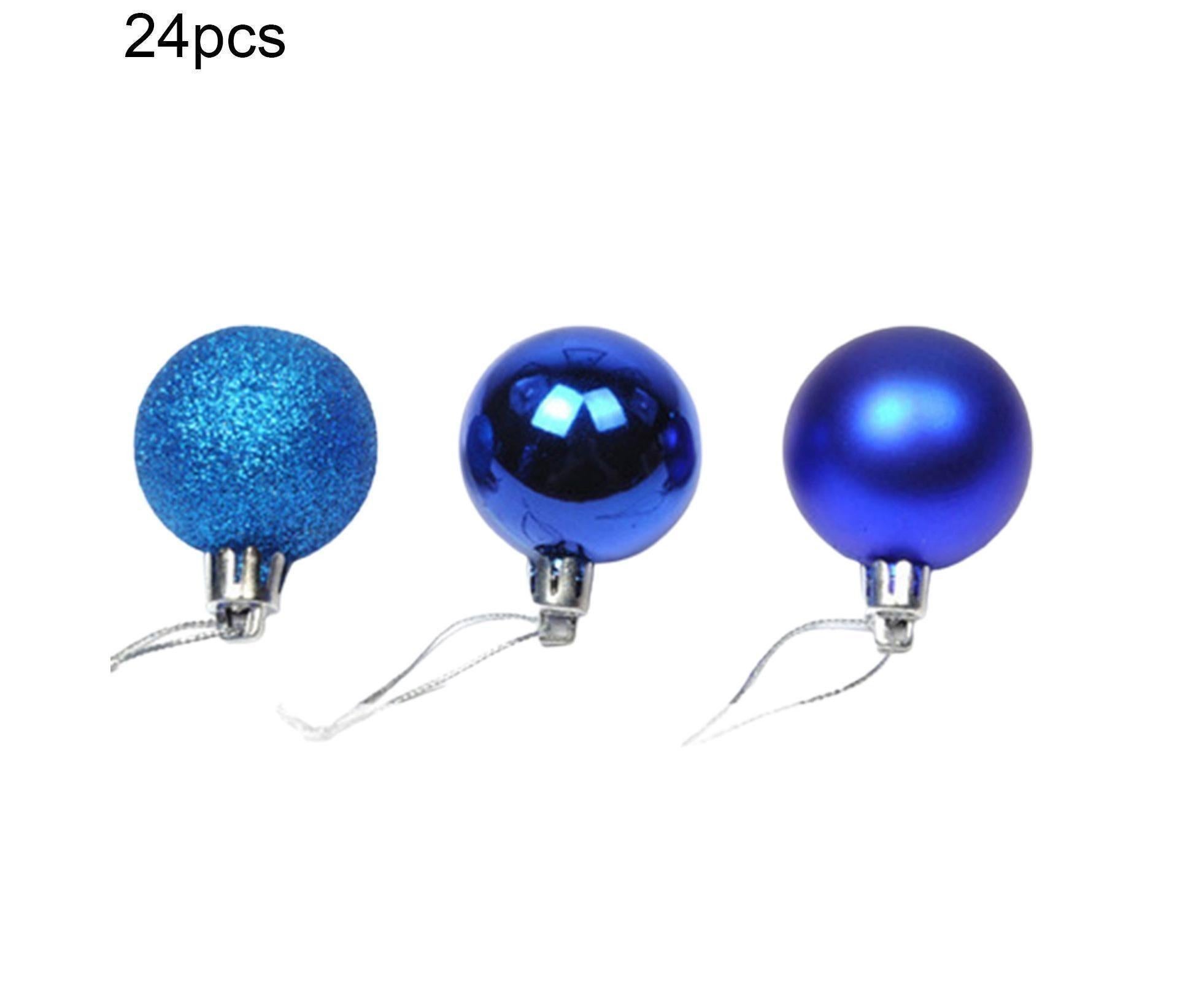 24Pcs Christmas Tree Balls Festival Home Party Mall Xmas Hanging Decor Ornament-Lake Blue 4cm - Image 6