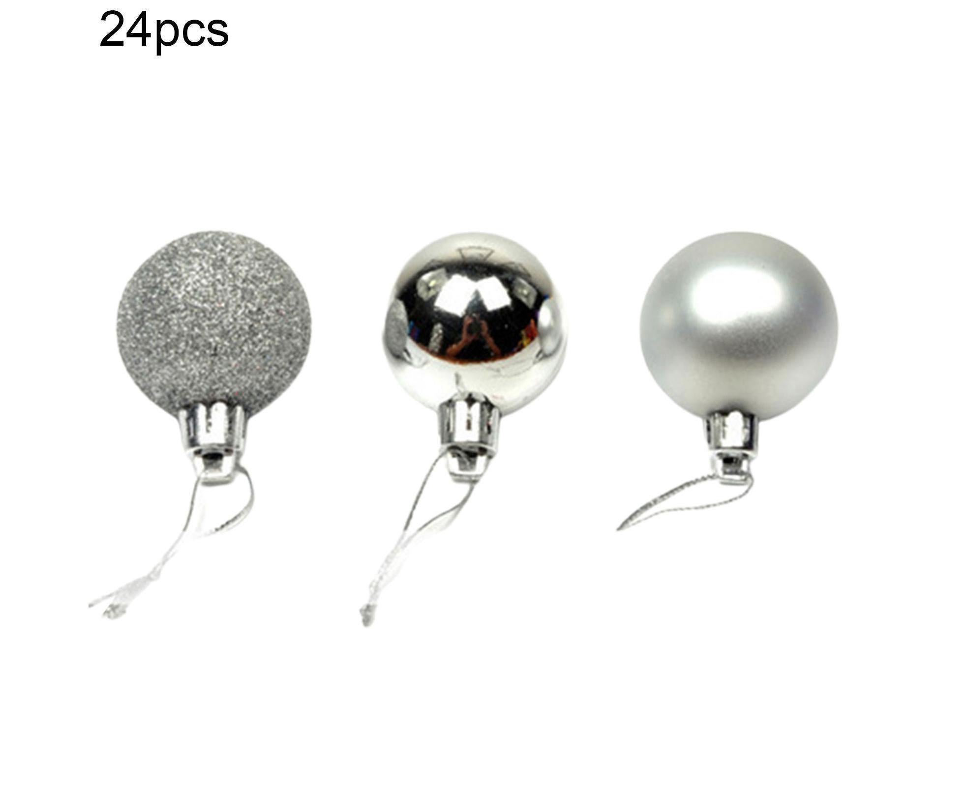 24Pcs Christmas Tree Balls Festival Home Party Mall Xmas Hanging Decor Ornament-Lake Blue 4cm - Image 8