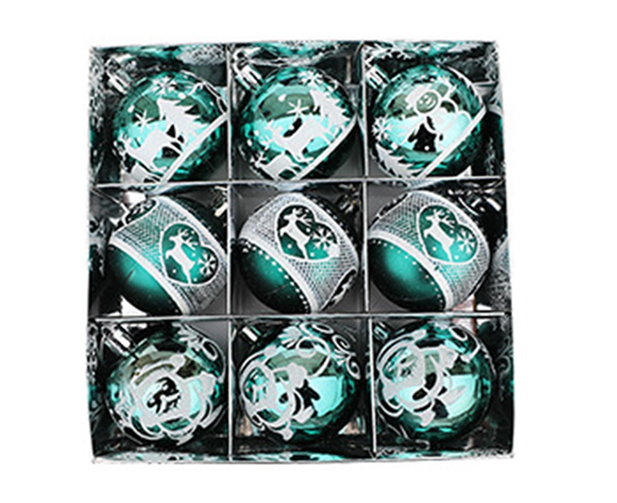 Xmas Ball Pendant Painted Balls-Green - Image 1