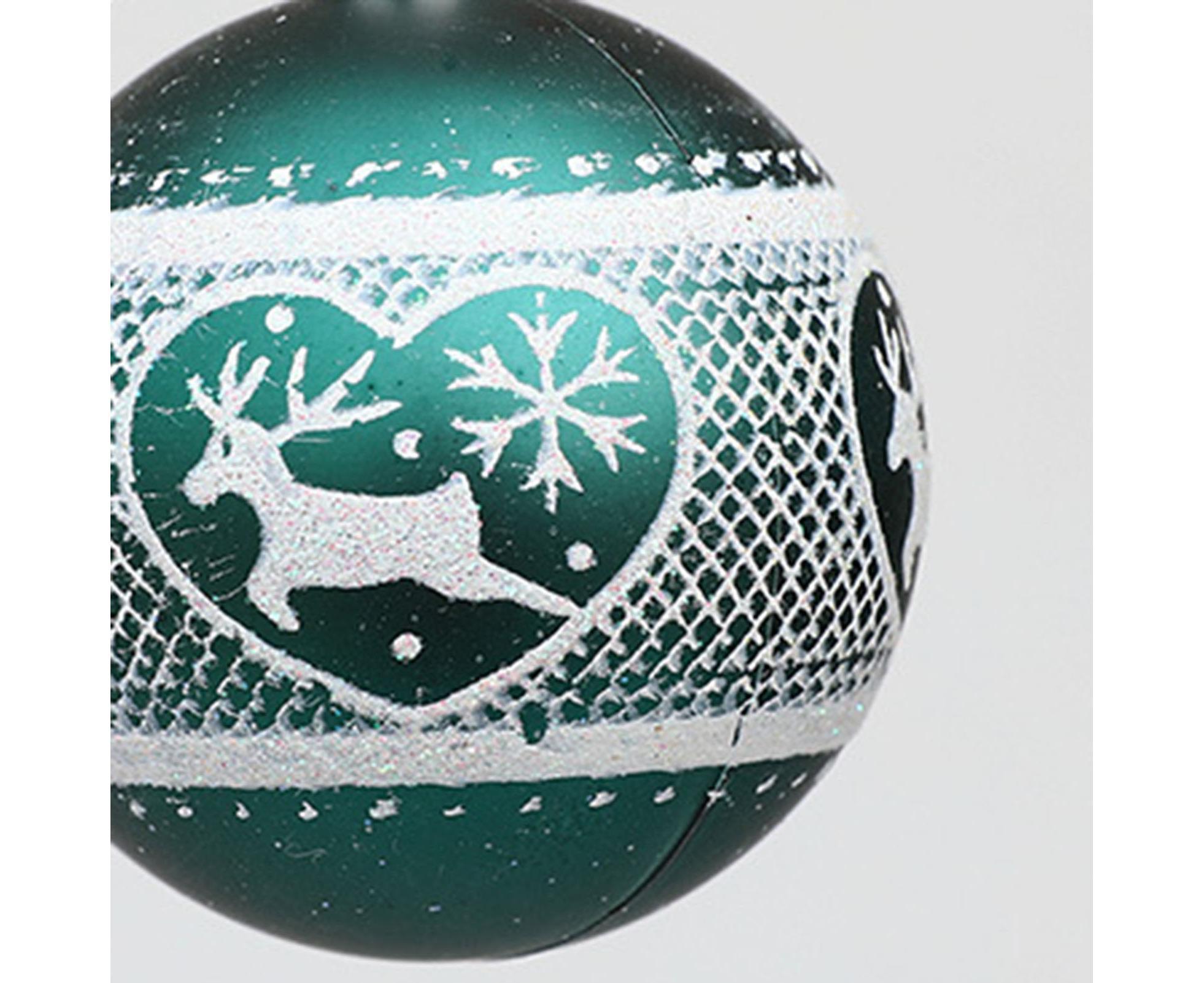 Xmas Ball Pendant Painted Balls-Green - Image 3