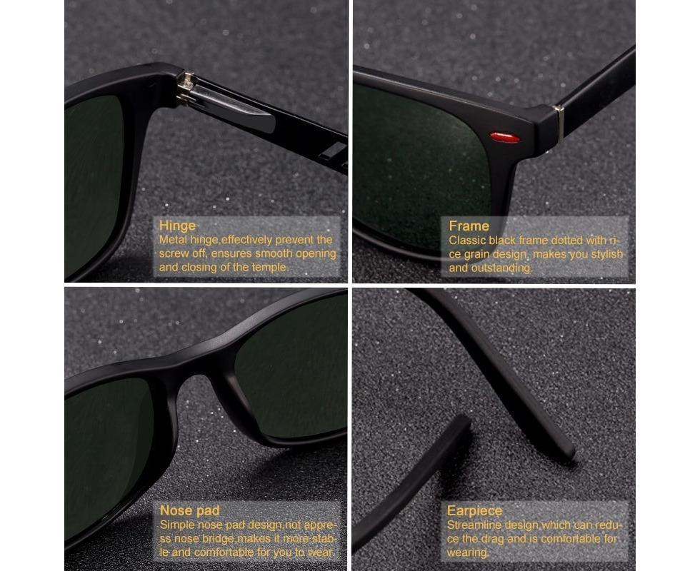 New Fashion Men Women Polarized Sunglasses Aluminum Magnesium Sring Hinged Legs TAC Lens TR Frame Driving Shades - Black Grey - Image 4