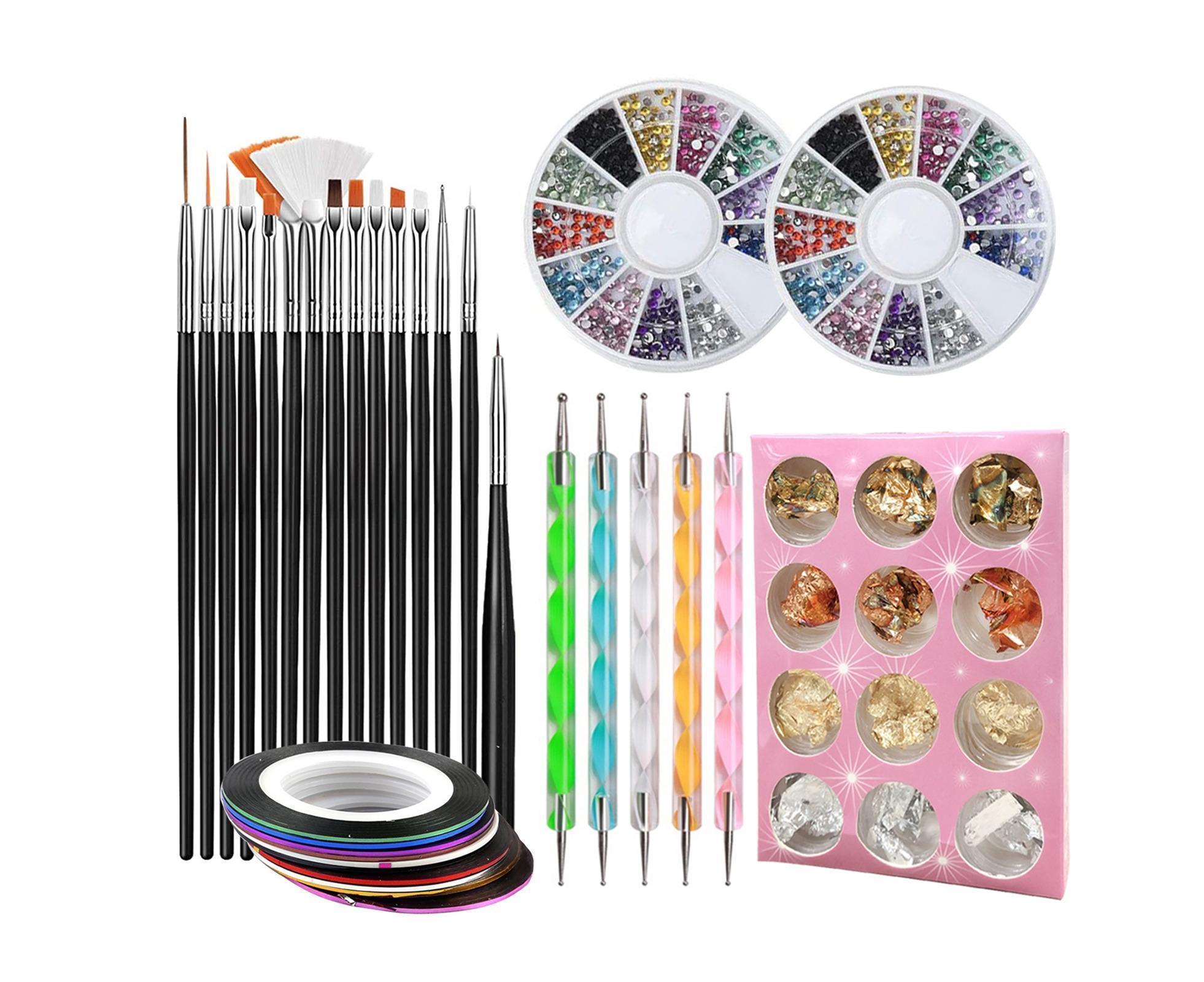 1Set Nail Art Set Exquisite Sturdy Plastic Professional Nail Polishing Tool for Home-Black - Image 1