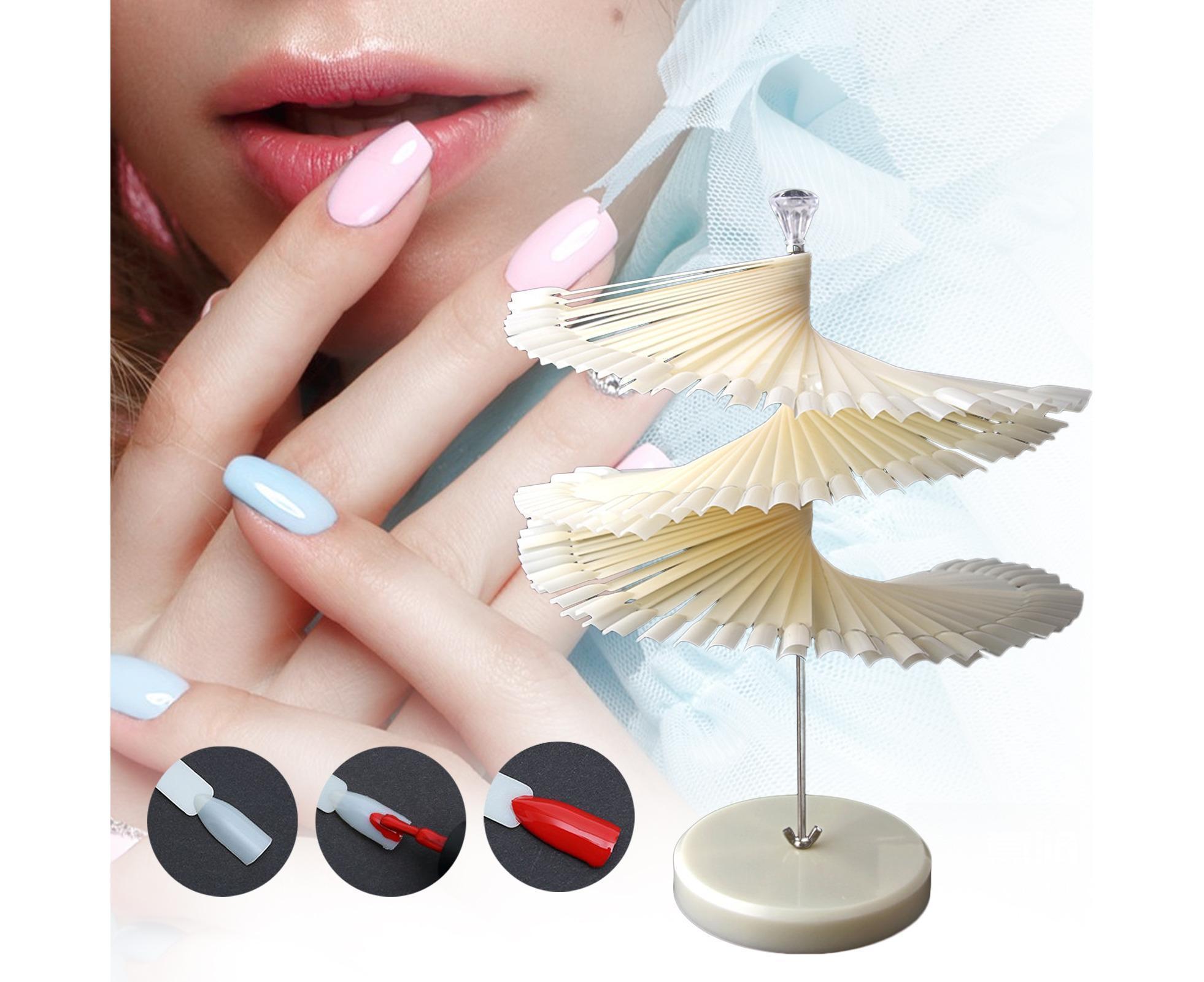 Gel Polish Display Stand Detachable Smooth Edge-Natural - Image 2