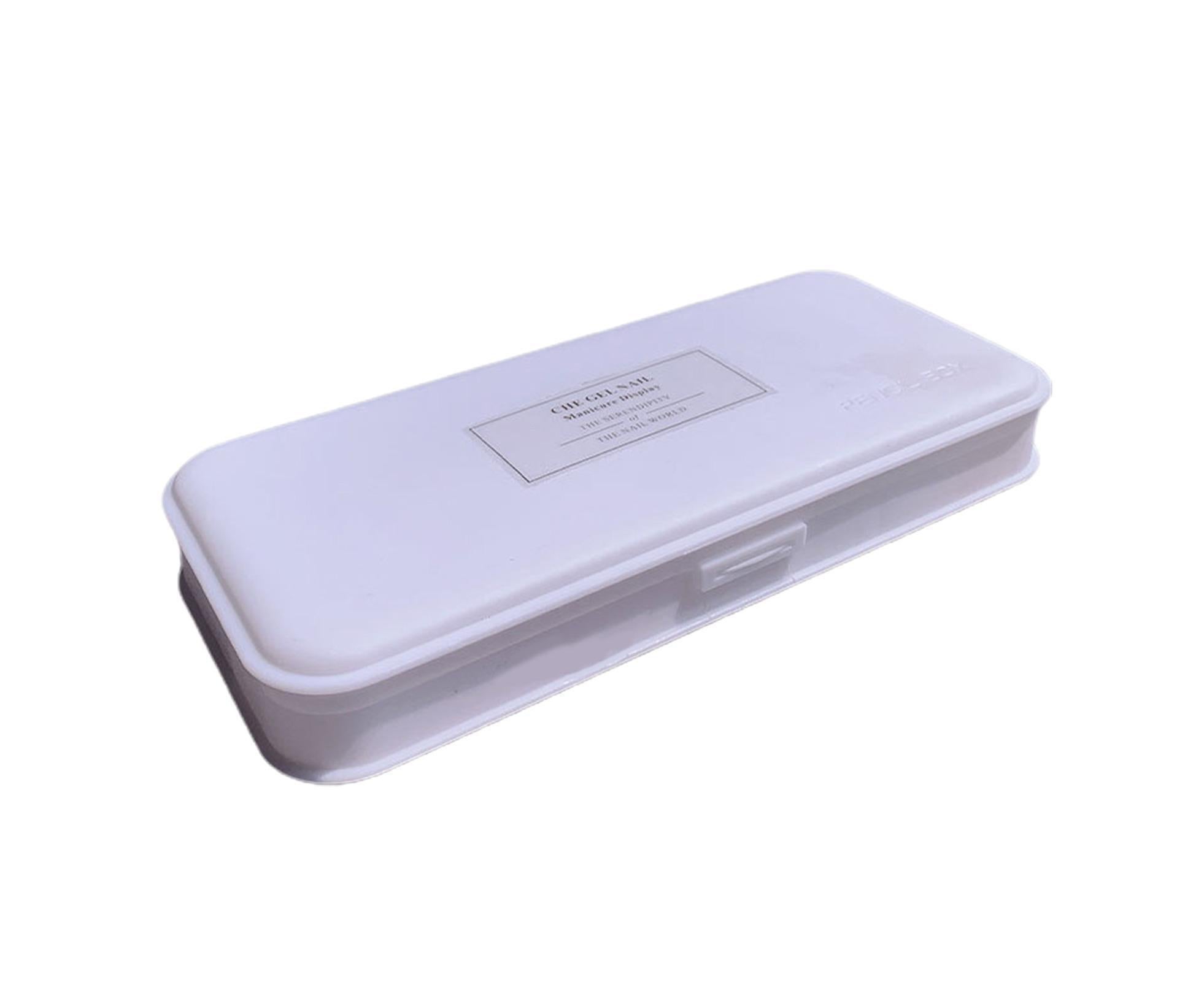 Nail Tools Box Nail Accessories Organizer Plastic Storage-White - Image 1
