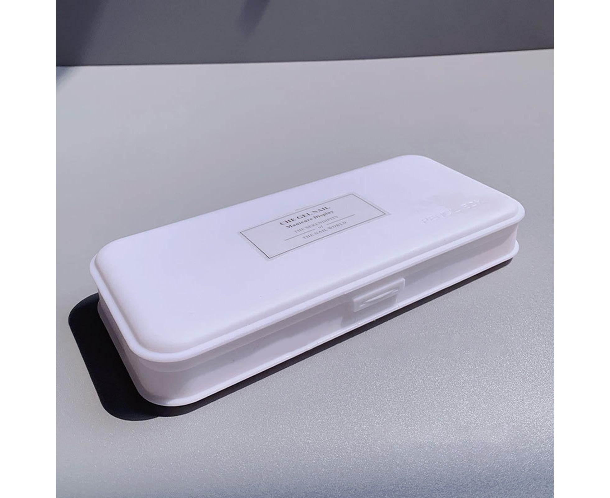 Nail Tools Box Nail Accessories Organizer Plastic Storage-White - Image 2