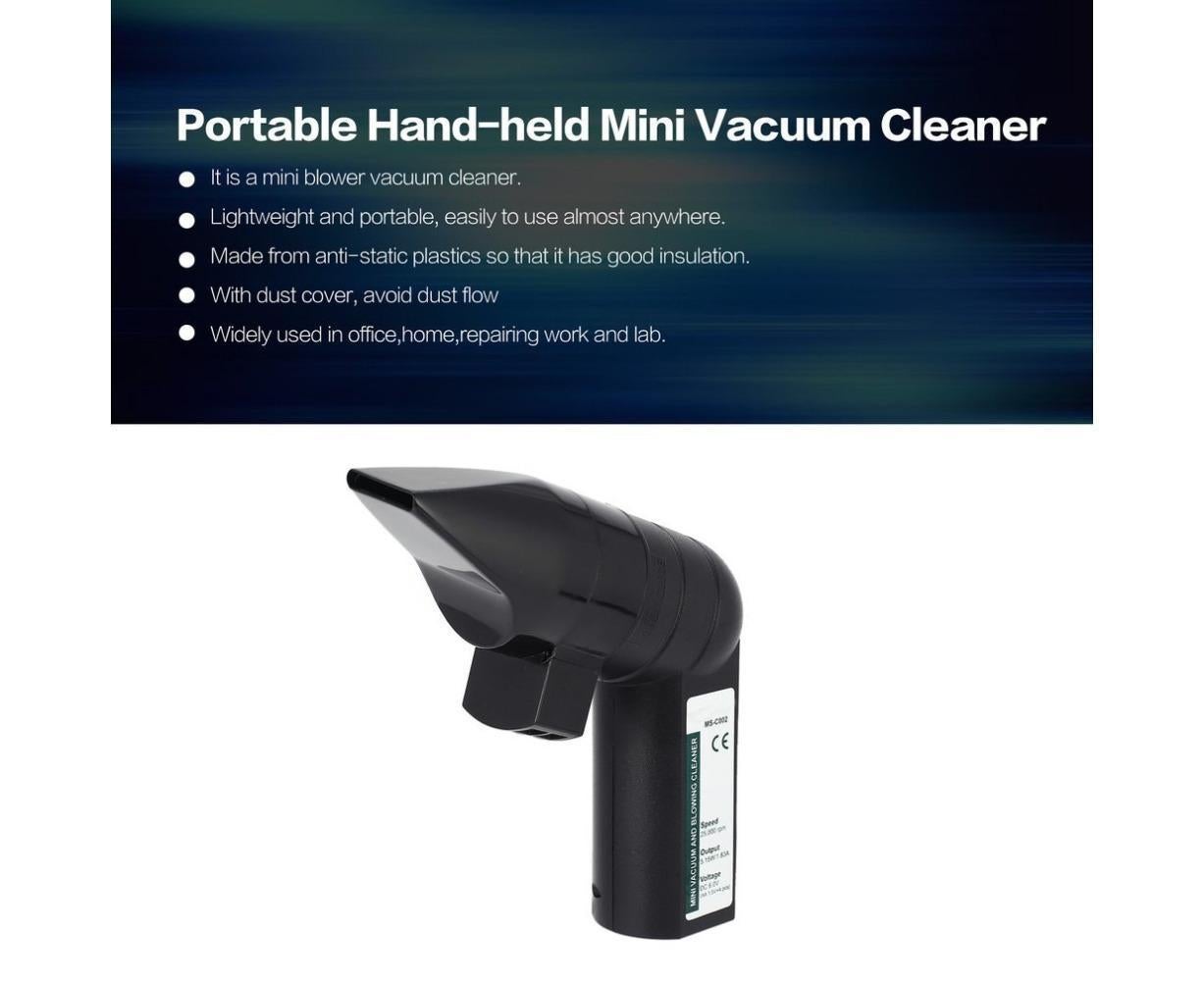 25000rpm Mini Blower Vacuum Cleaner Cleaning Tool for PC Keyboard Laptop Printer - Black - Image 6