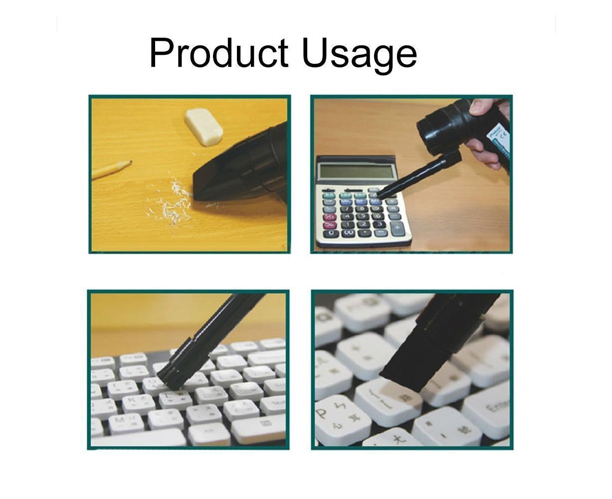 25000rpm Mini Blower Vacuum Cleaner Cleaning Tool for PC Keyboard Laptop Printer - Black - Image 8