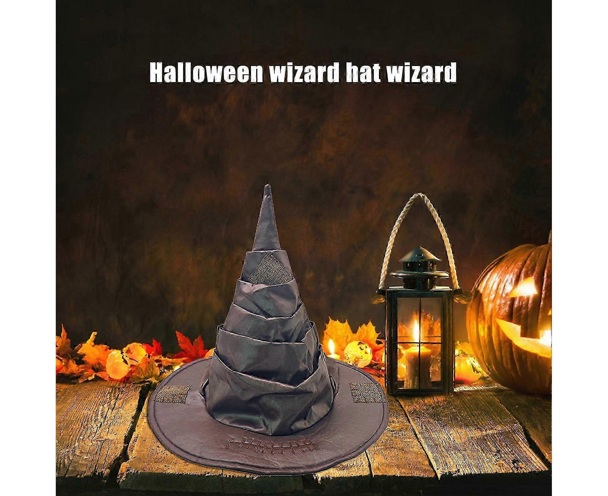 Halloween Wizard Hat Retro-style Adult Witch Hat Pointy Hat With Patch Beggar Hat For Cosplay Halloween Costumes - Image 4
