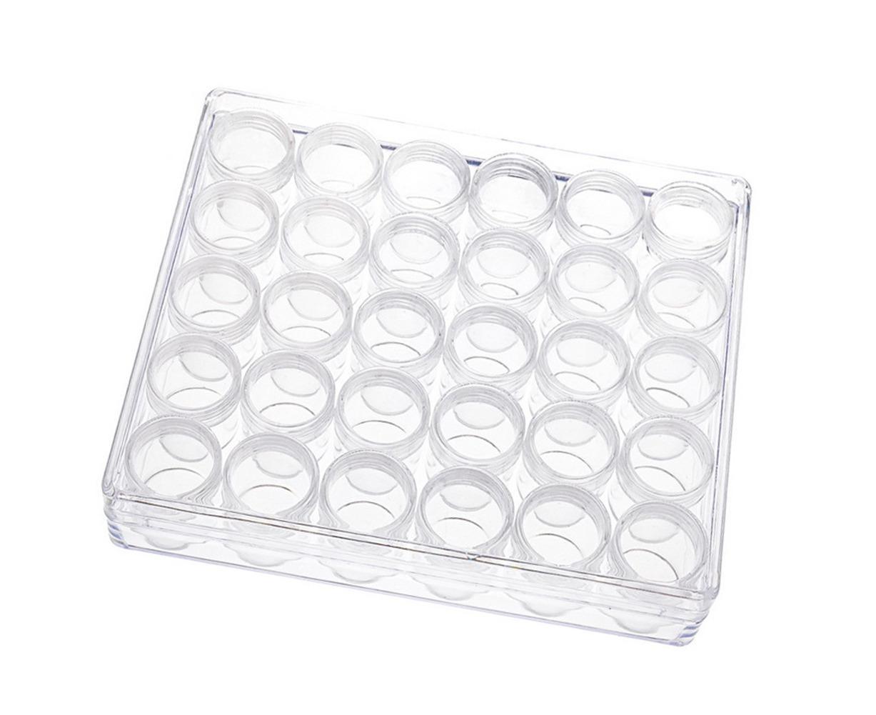 30 Jars Plastic Transparent Nail Art Rhinestone Storage Box Jewelry Organizer - Image 2