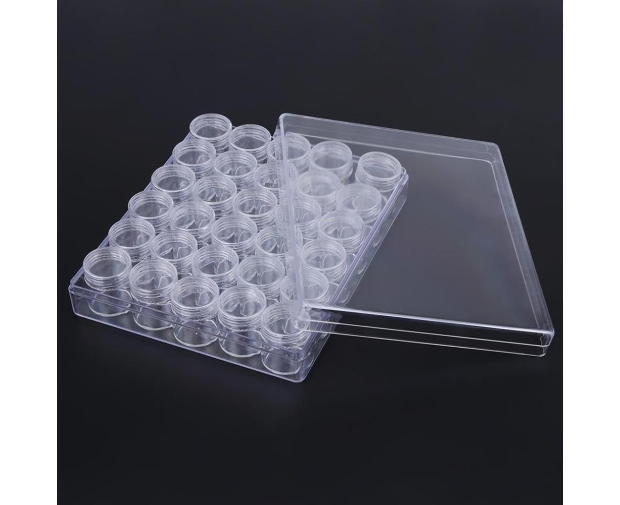 30 Jars Plastic Transparent Nail Art Rhinestone Storage Box Jewelry Organizer - Image 3
