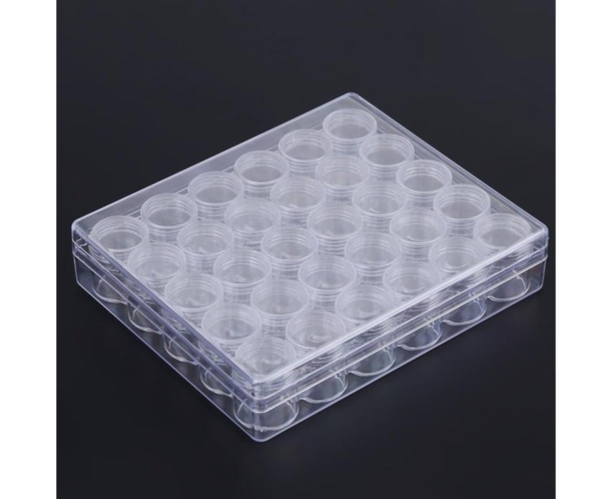 30 Jars Plastic Transparent Nail Art Rhinestone Storage Box Jewelry Organizer - Image 4